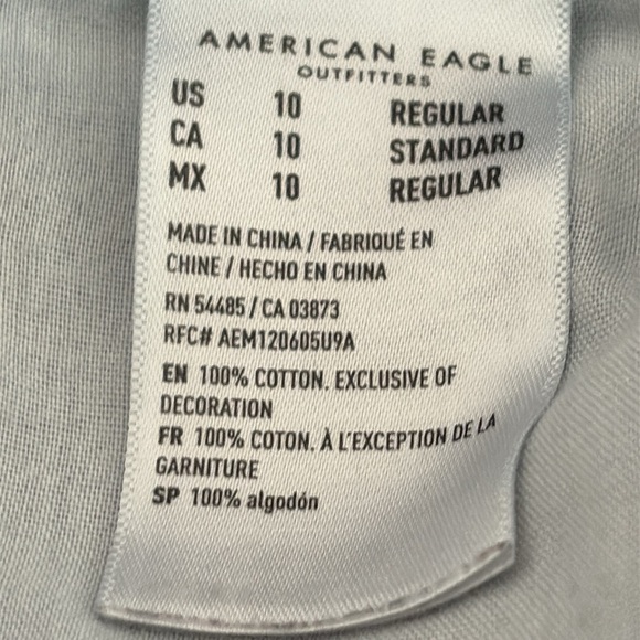 American Eagle 90s Bootcut Denim Jeans Split Hem Hi-Rise Blue Y2K Size 10 - Picture 12 of 15